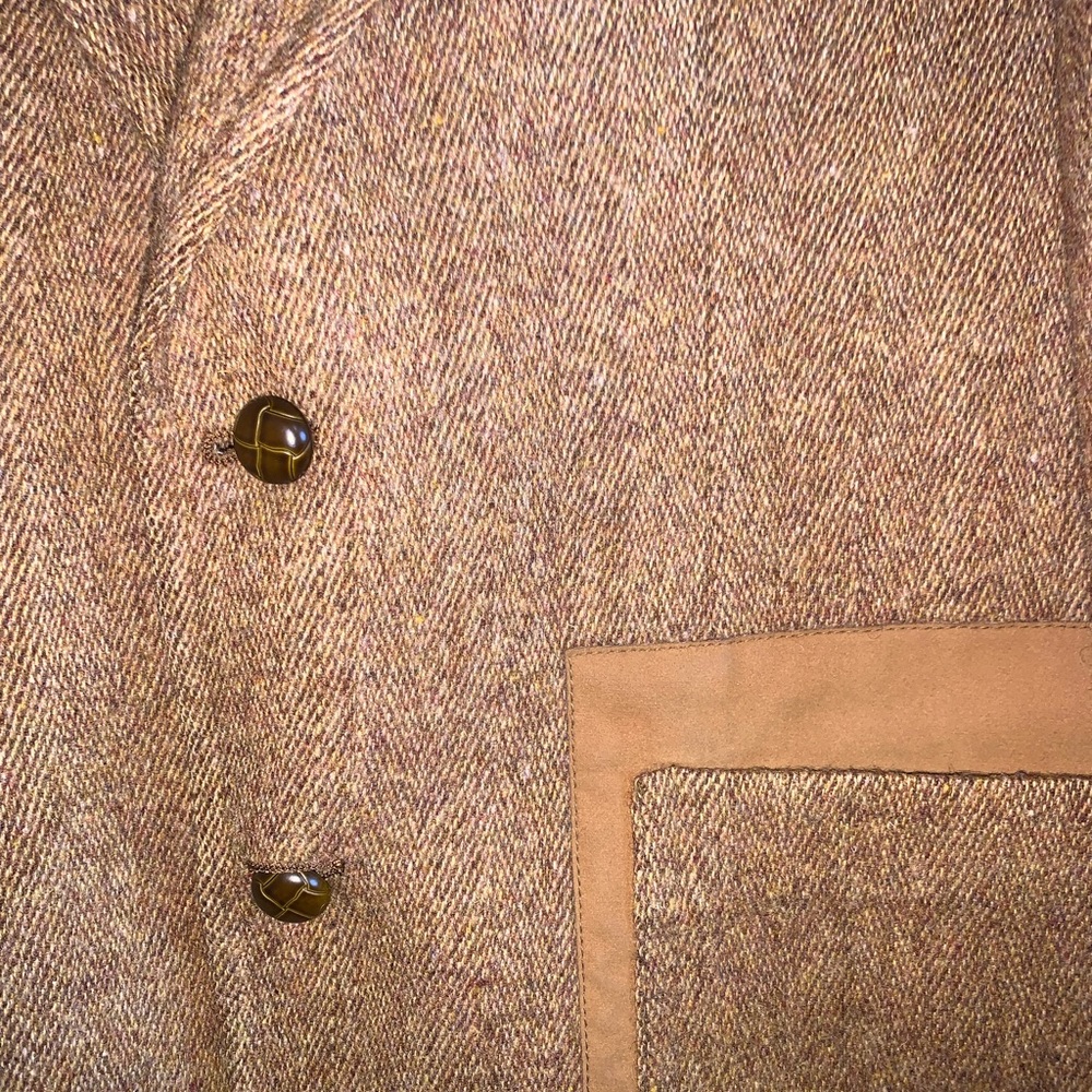 Saville Row London Men’s Vintage jacket All Pure Wool size Large tan - Picture 7 of 9